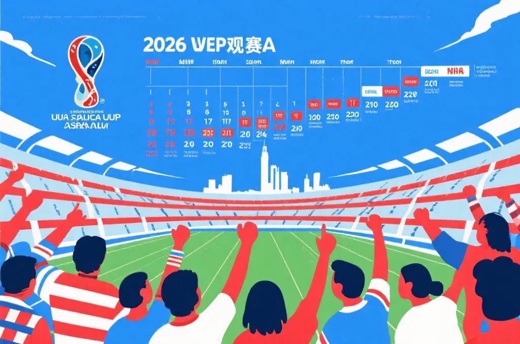 2026世界杯美国队观赛指南海报风格插图